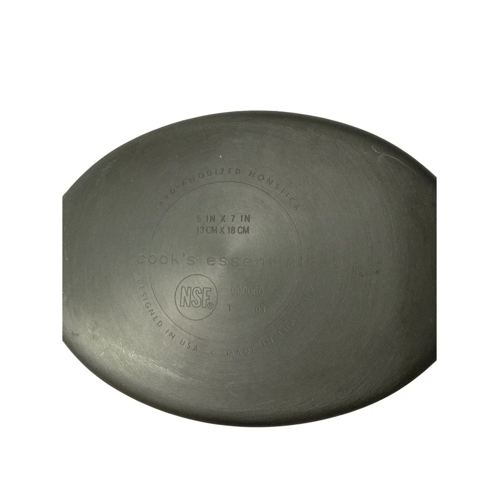 Cooks Essentials Hard Anodized Nonstick Mini Oval Pan Set of 4 Black 5x7 Used